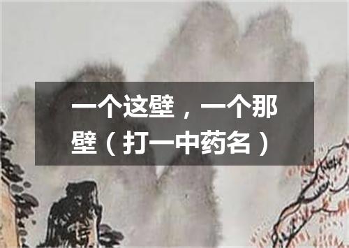 一个这壁，一个那壁（打一中药名）
