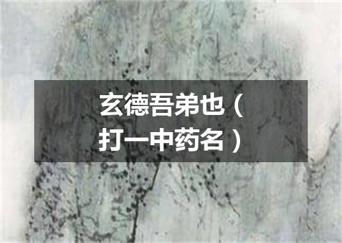 玄德吾弟也（打一中药名）