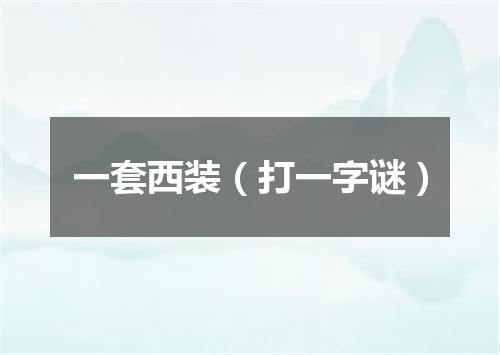 一套西装（打一字谜）