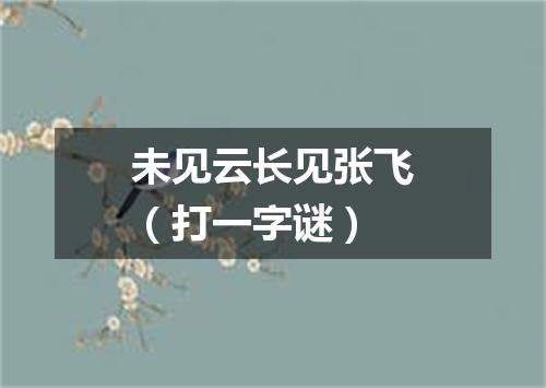 未见云长见张飞（打一字谜）