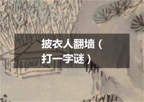 披衣人翻墙（打一字谜）
