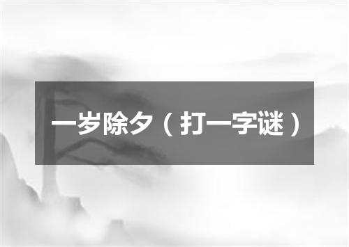 一岁除夕（打一字谜）