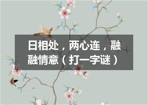 日相处，两心连，融融情意（打一字谜）