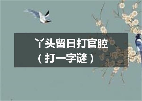 丫头留日打官腔（打一字谜）