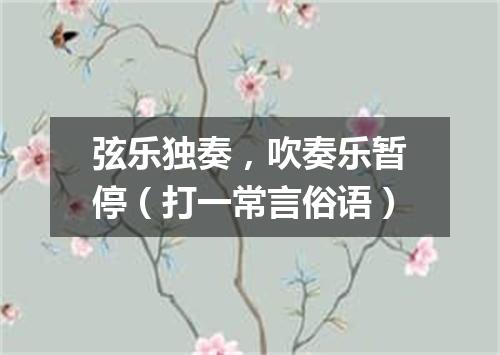 弦乐独奏，吹奏乐暂停（打一常言俗语）