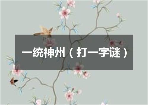 一统神州（打一字谜）
