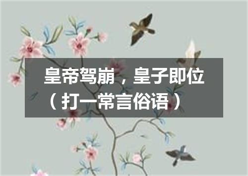 皇帝驾崩，皇子即位（打一常言俗语）
