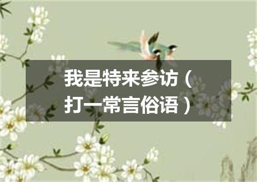 我是特来参访（打一常言俗语）