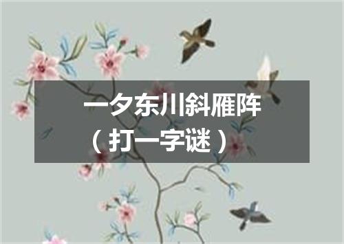 一夕东川斜雁阵（打一字谜）