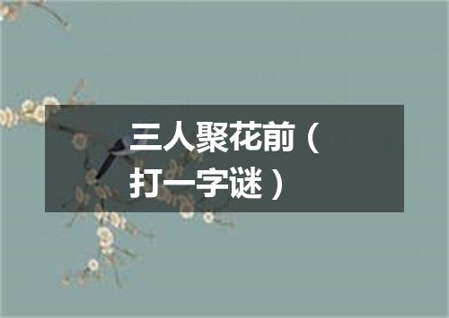 三人聚花前（打一字谜）