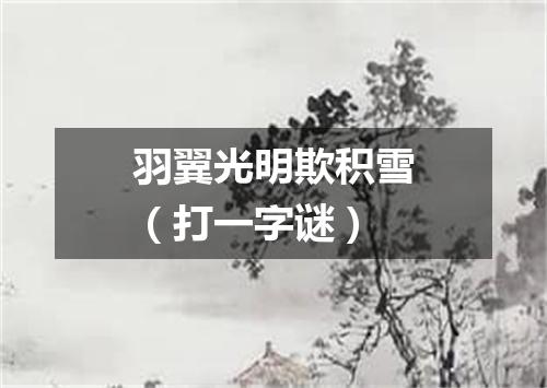 羽翼光明欺积雪（打一字谜）
