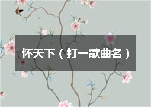怀天下（打一歌曲名）