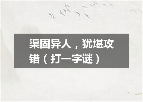 渠固异人，犹堪攻错（打一字谜）
