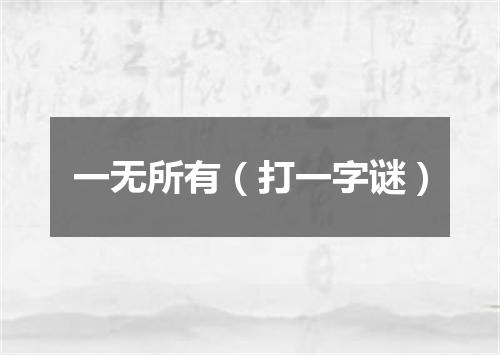 一无所有（打一字谜）