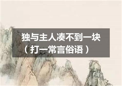 独与主人凑不到一块（打一常言俗语）