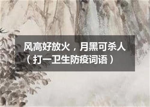 风高好放火，月黑可杀人（打一卫生防疫词语）