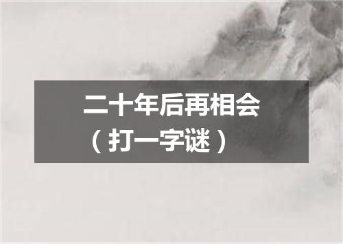 二十年后再相会（打一字谜）