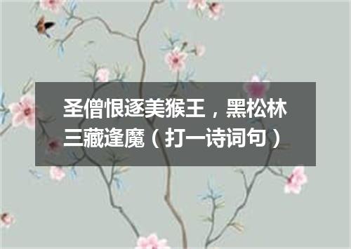 圣僧恨逐美猴王，黑松林三藏逢魔（打一诗词句）