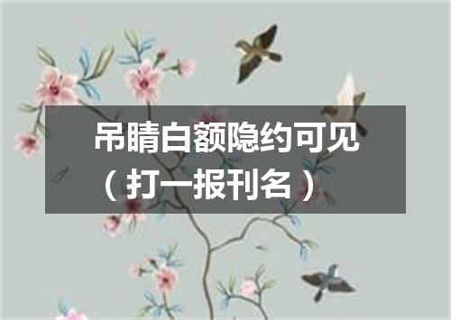 吊睛白额隐约可见（打一报刊名）