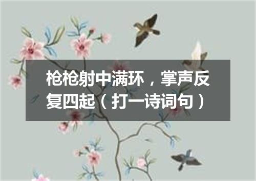 枪枪射中满环，掌声反复四起（打一诗词句）