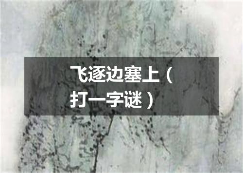 飞逐边塞上（打一字谜）