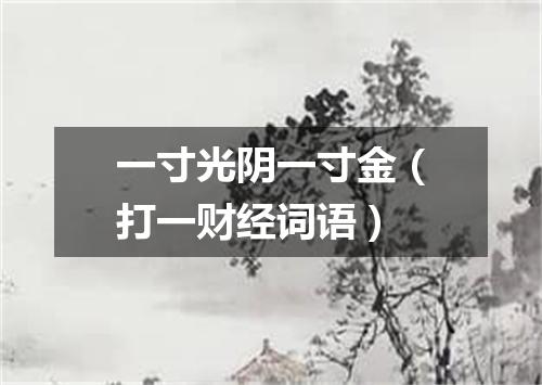 一寸光阴一寸金（打一财经词语）
