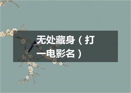 无处藏身（打一电影名）