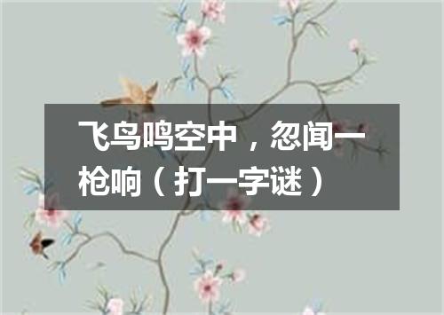 飞鸟鸣空中，忽闻一枪响（打一字谜）