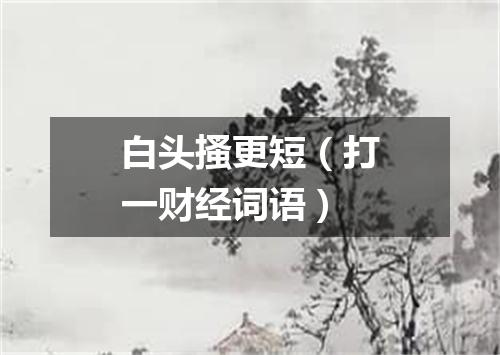 白头搔更短（打一财经词语）