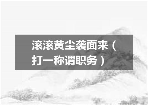 滚滚黄尘袭面来（打一称谓职务）