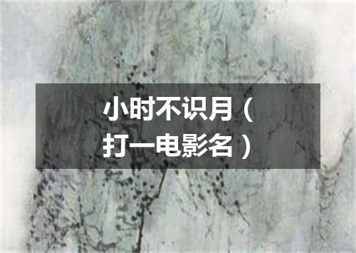 小时不识月（打一电影名）