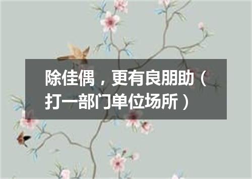 除佳偶，更有良朋助（打一部门单位场所）