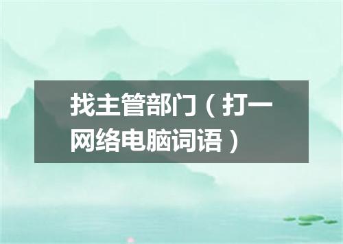 找主管部门（打一网络电脑词语）