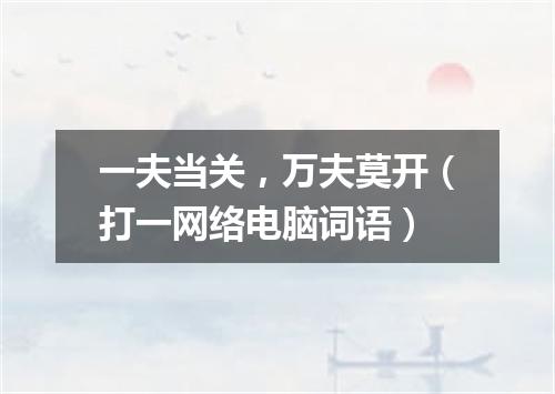 一夫当关，万夫莫开（打一网络电脑词语）