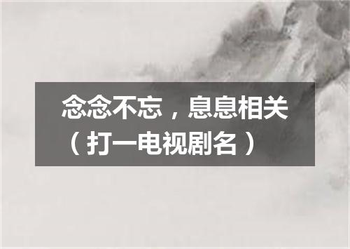 念念不忘，息息相关（打一电视剧名）