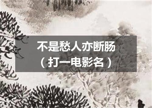 不是愁人亦断肠（打一电影名）