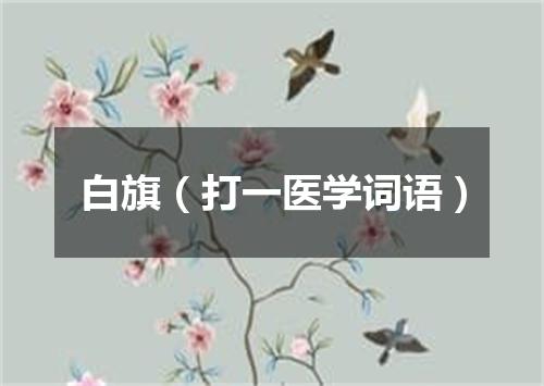 白旗（打一医学词语）
