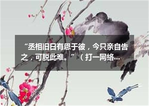 “丞相旧日有恩于彼，今只亲自告之，可脱此难。”（打一网络电脑词语）