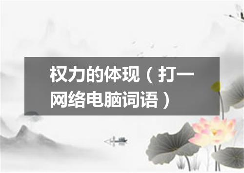 权力的体现（打一网络电脑词语）