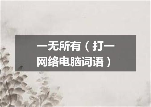 一无所有（打一网络电脑词语）
