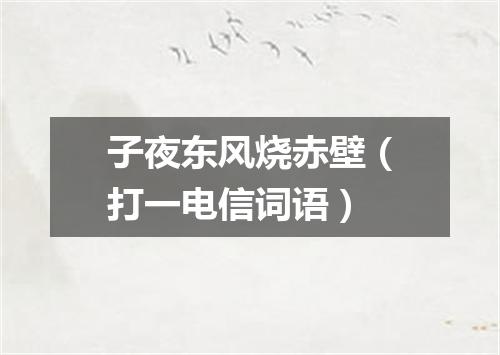 子夜东风烧赤壁（打一电信词语）
