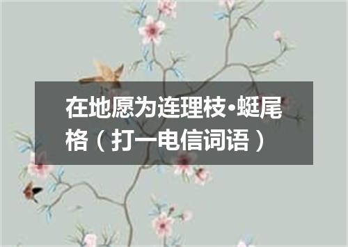 在地愿为连理枝·蜓尾格（打一电信词语）