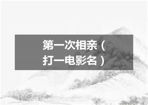 第一次相亲（打一电影名）
