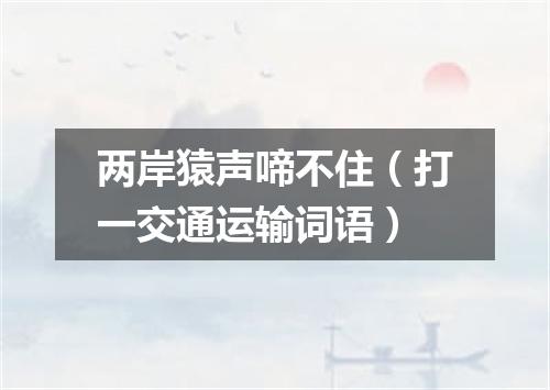 两岸猿声啼不住（打一交通运输词语）
