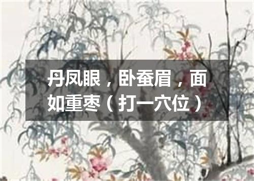 丹凤眼，卧蚕眉，面如重枣（打一穴位）