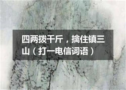 四两拨千斤，擒住镇三山（打一电信词语）