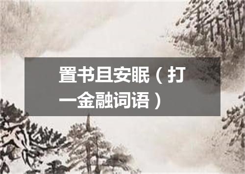 置书且安眠（打一金融词语）