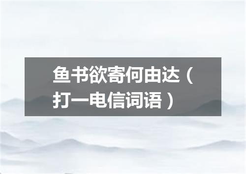 鱼书欲寄何由达（打一电信词语）