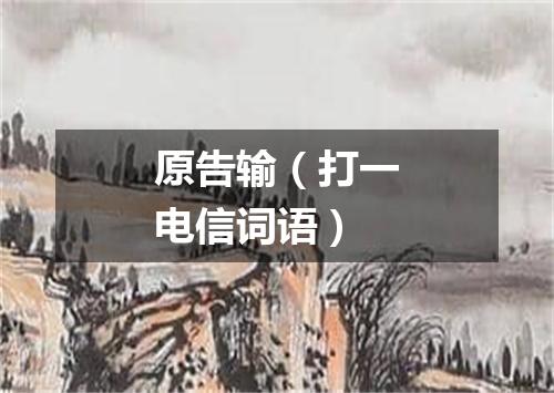 原告输（打一电信词语）