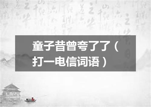 童子昔曾夸了了（打一电信词语）